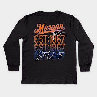 Retro  Morgan Back to State University Style Kids Long Sleeve T-Shirt